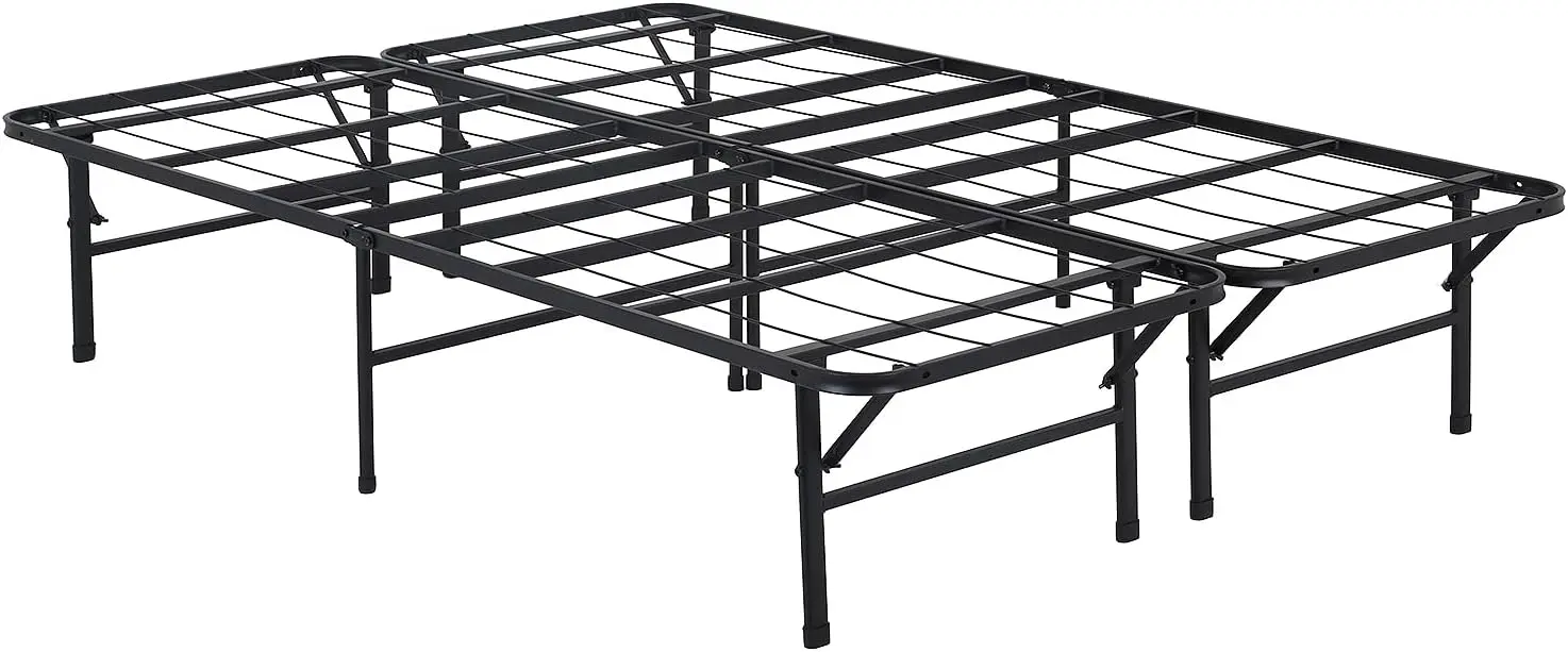 

Bed Frame Foldable Full Size Heavy Duty Mattr Metal Platform Slat Mattr Foundation Sturdy Steel Frame No Box Spring
