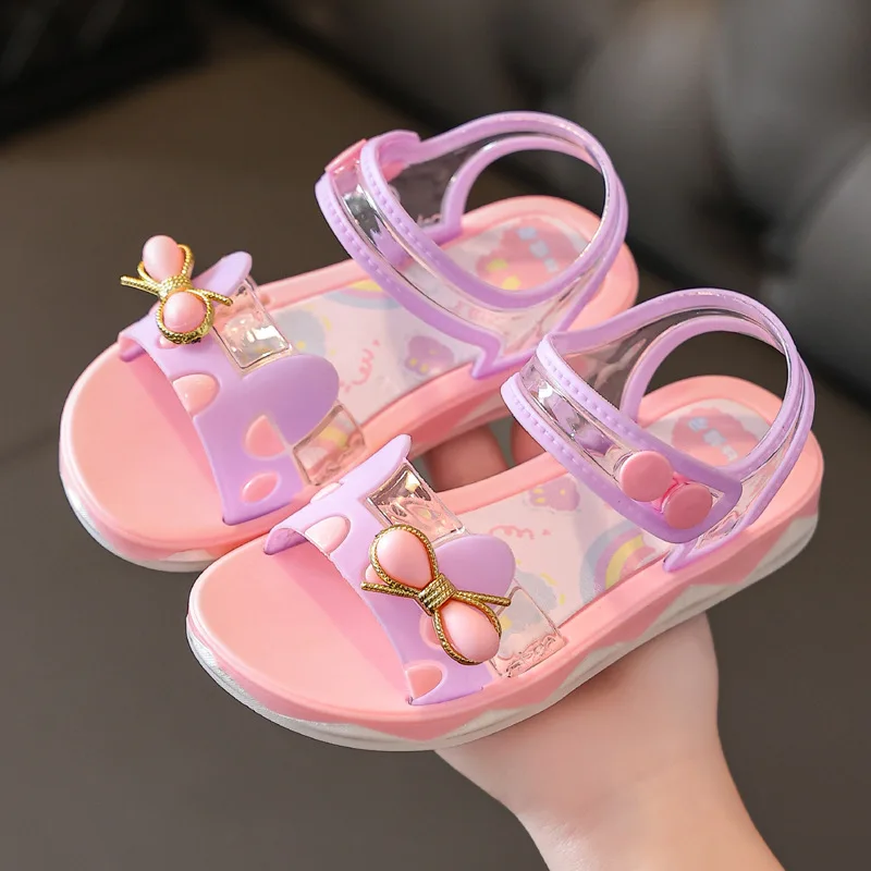 Kids Sandals Summer New Fashion Sandals Princess Shoes Student Shoes Soft Sole Beach Shoes Sandals for Girls Kid Shoes Sandalias