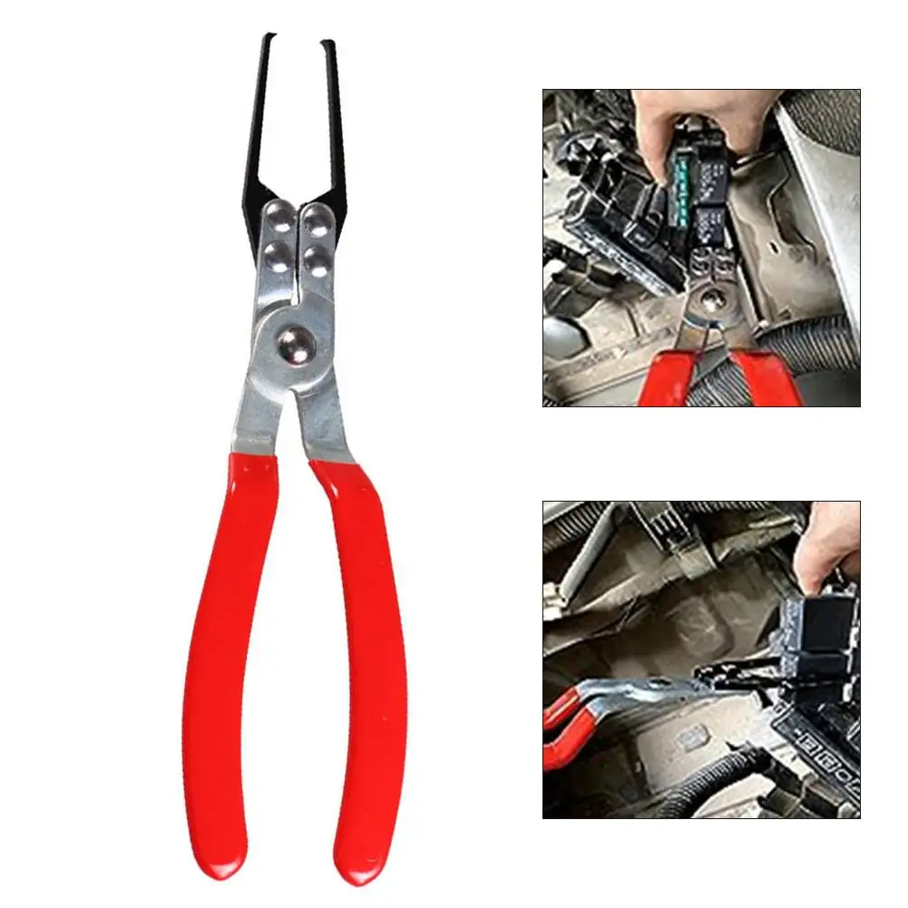 Relay Removal Pliers Puller Tool Carbon Steel Safety Clip Extraction Pliers Tight Spaces Clamp Head Fuse Relay Extraction Pliers