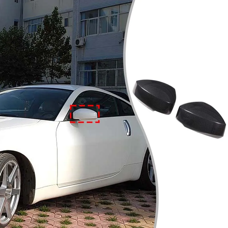 

2 шт. ABS углеродное волокно для Nissan 350Z 2003-2006 автомобильное наружное зеркало, декоративная наклейка, аксессуары для защиты экстерьера автомобиля
