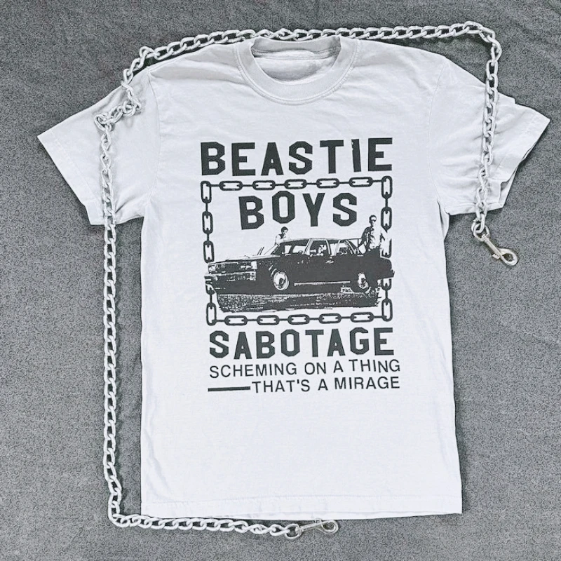 Beastie Boys Band 90s Sabotage White Short Sleeve Unisex T-Shirt 2026 New Cotton Summer Arrivals Men's Clothing Women's T Shirt