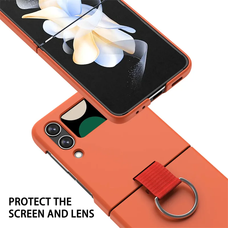 Luxury Matte PC Armor Finger Ring Grip Case For Samsung Galaxy Z Flip ZFlip 7 6 5 4 3 Zflip6 Zflip5 Zflip4 Zflip3 Candy Funda