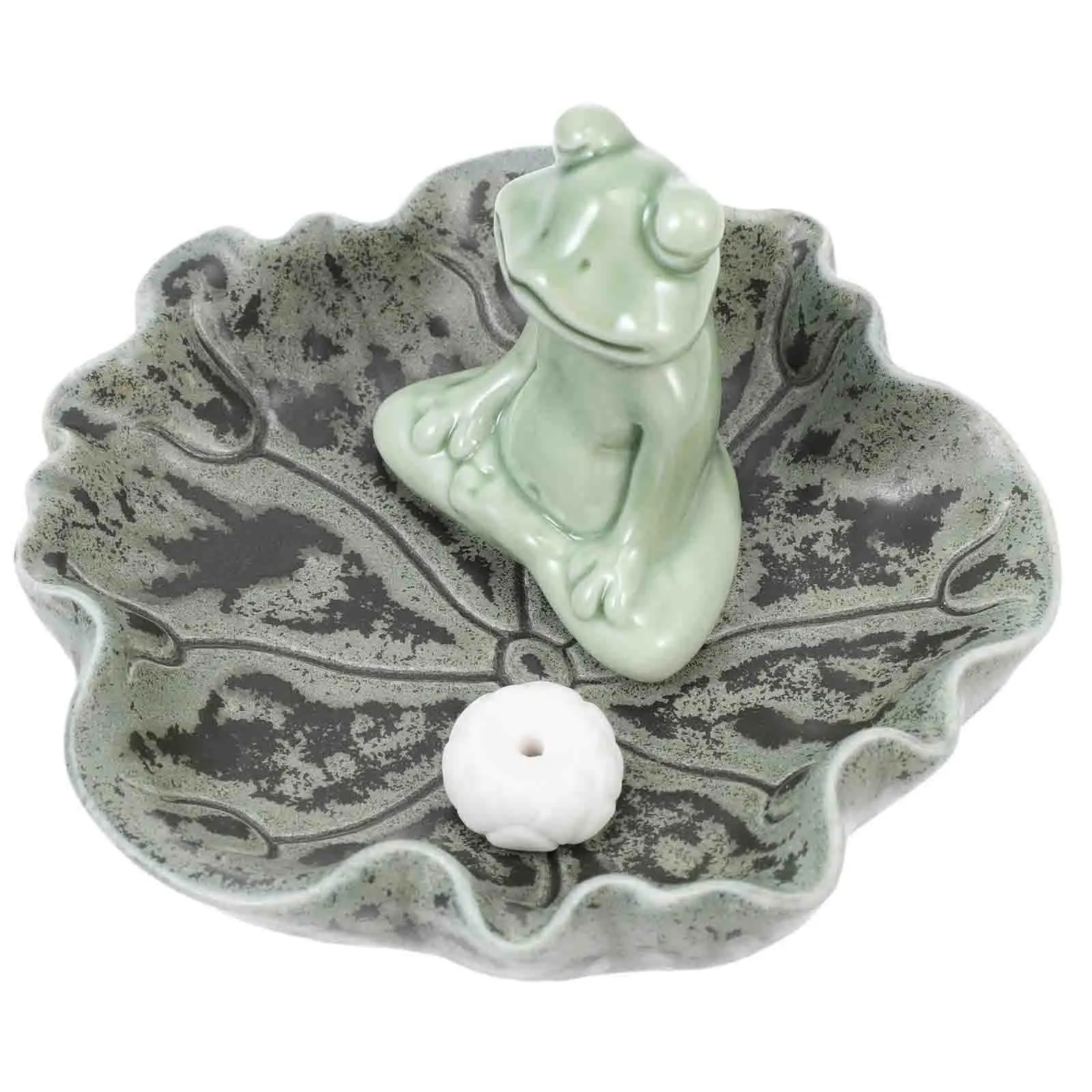 

Cartoon Ceramic Incense Burner Frogs Incense Stove Aromatherapy Relaxation Meditation Stress Relief Desktop Ornament