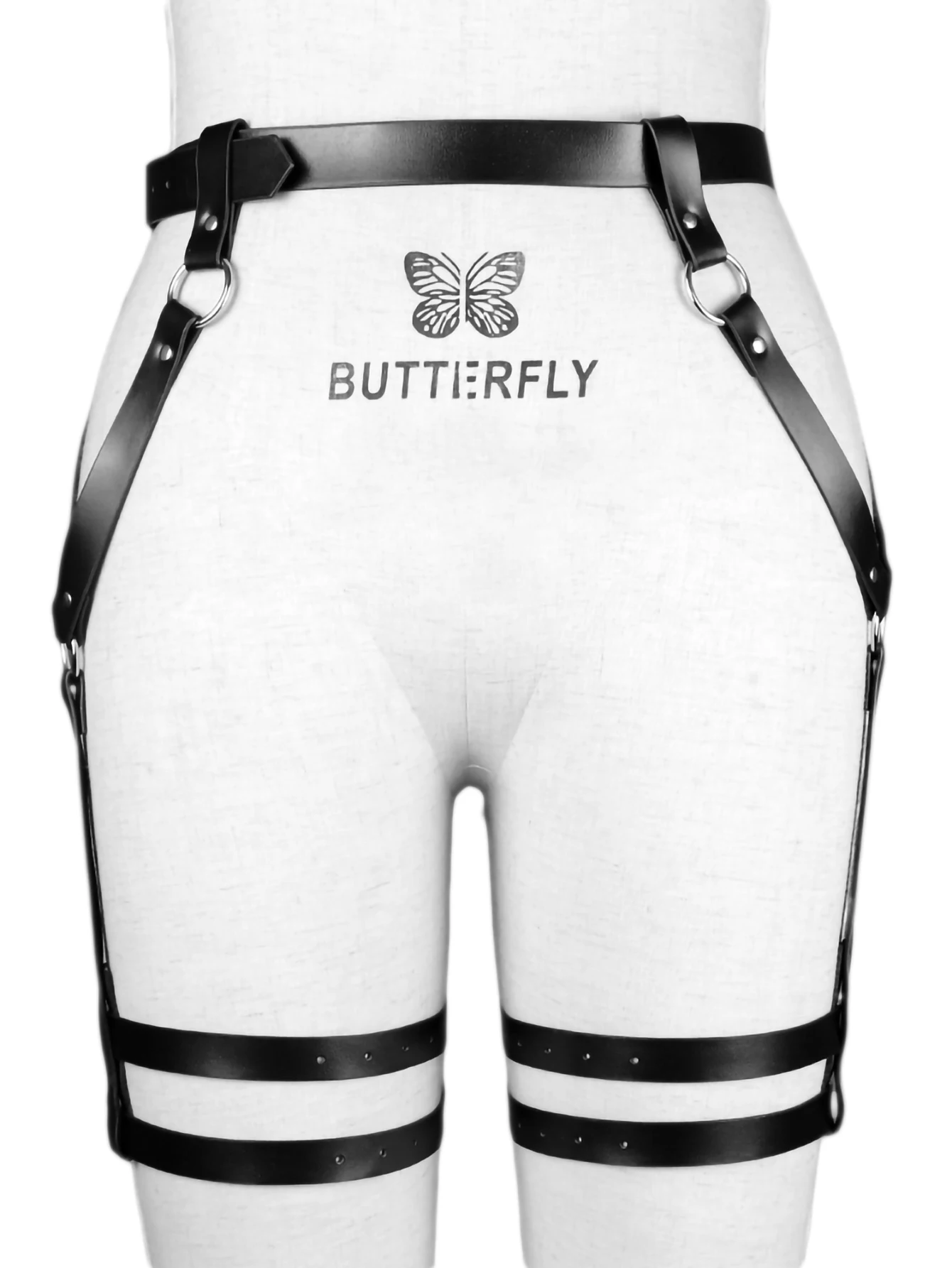 Punkowa skórzana seksowny pas uprzęży uprzęży damskiej Body do Bondage bielizna moda podwiązka na nogę pasek pończochy odzież damska szelki