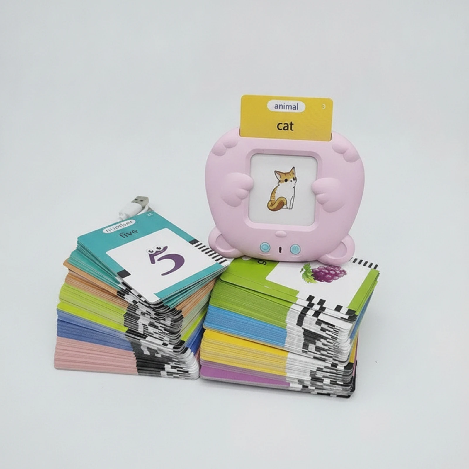 educational-card-reader-handheld-flashcard-machine-card-machine-with-flashcards-interactive-language-learning-toy-pocket