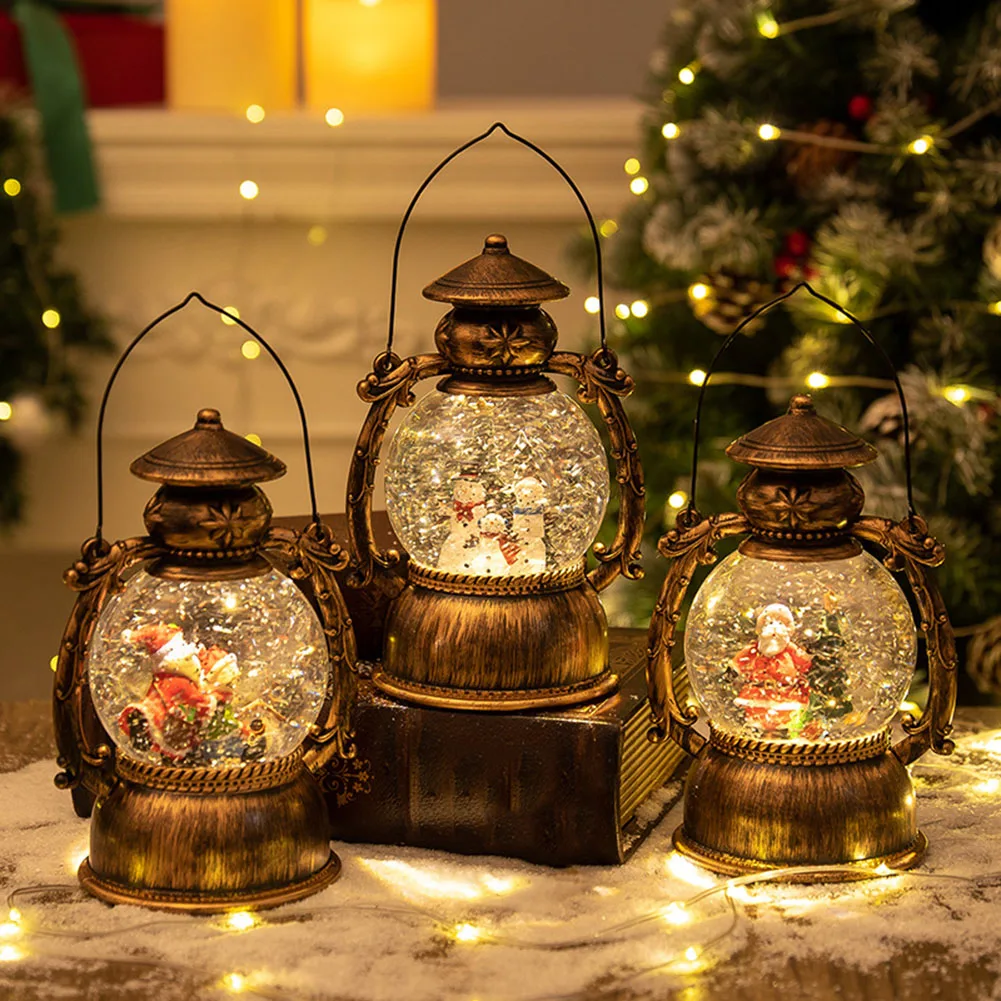 ساحر الكرتون عيد الميلاد-مصباح صندوق الموسيقى:-الرجعية ثلجي ليلة ضوء هدية مربع عيد الميلاد-هدية الحلي ديكور المنزل عيد الميلاد