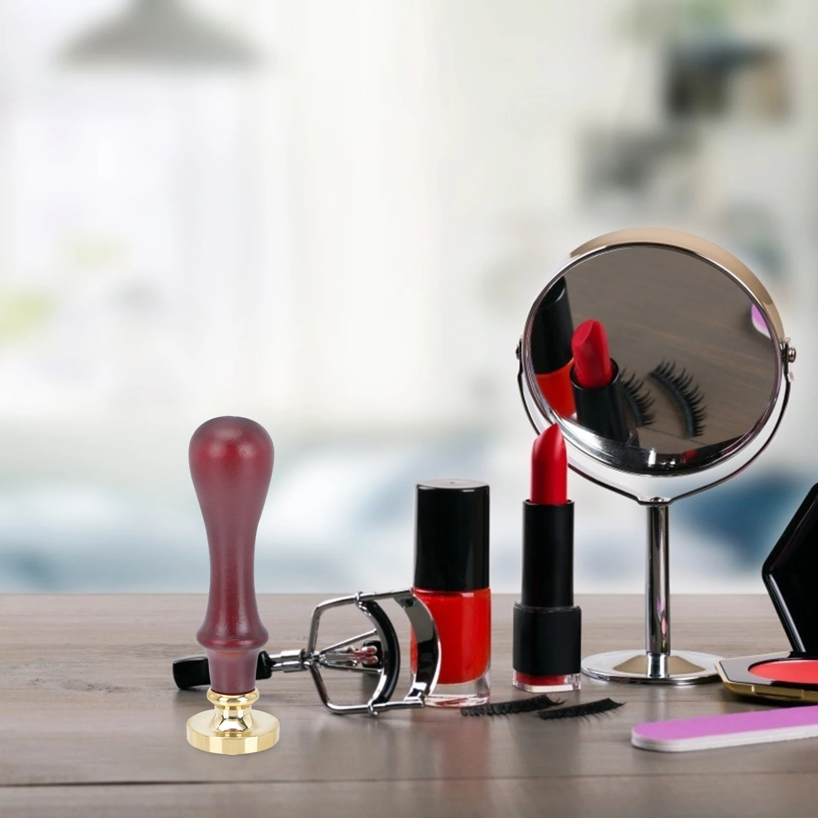 

1pc Eye Shadow Pressing Tool Copper Head Detachable Handle 3D Detailed Pattern Stamper For Diy Blush Powder