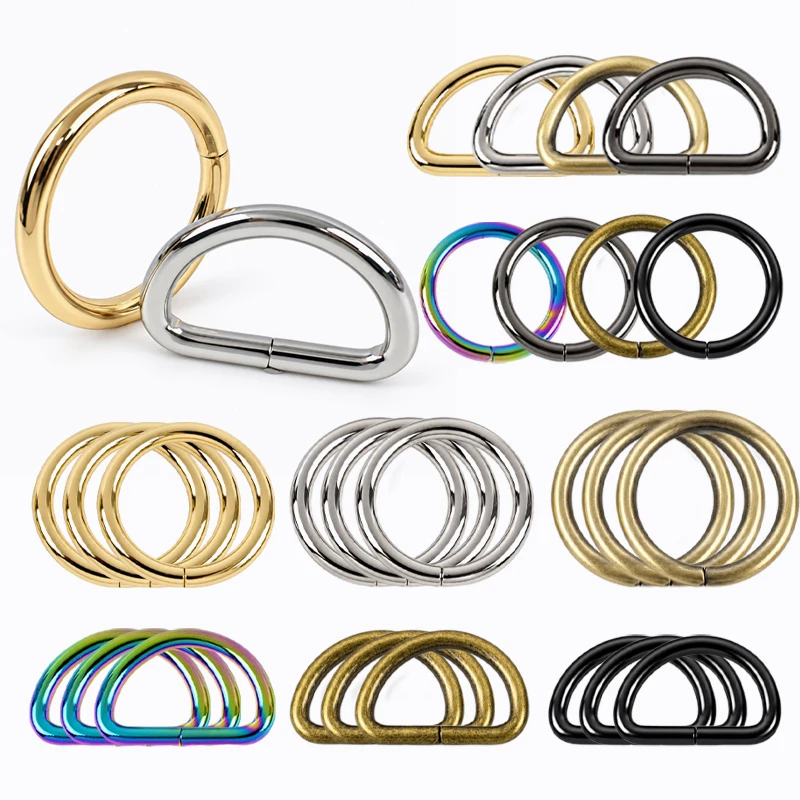 10/20Pcs 20/25/32/38mm O D Ring Metal Buckles for Bag Webbing Strap Oval Carabiner Rings Hook Bag Clip Collar Buckle Accessories