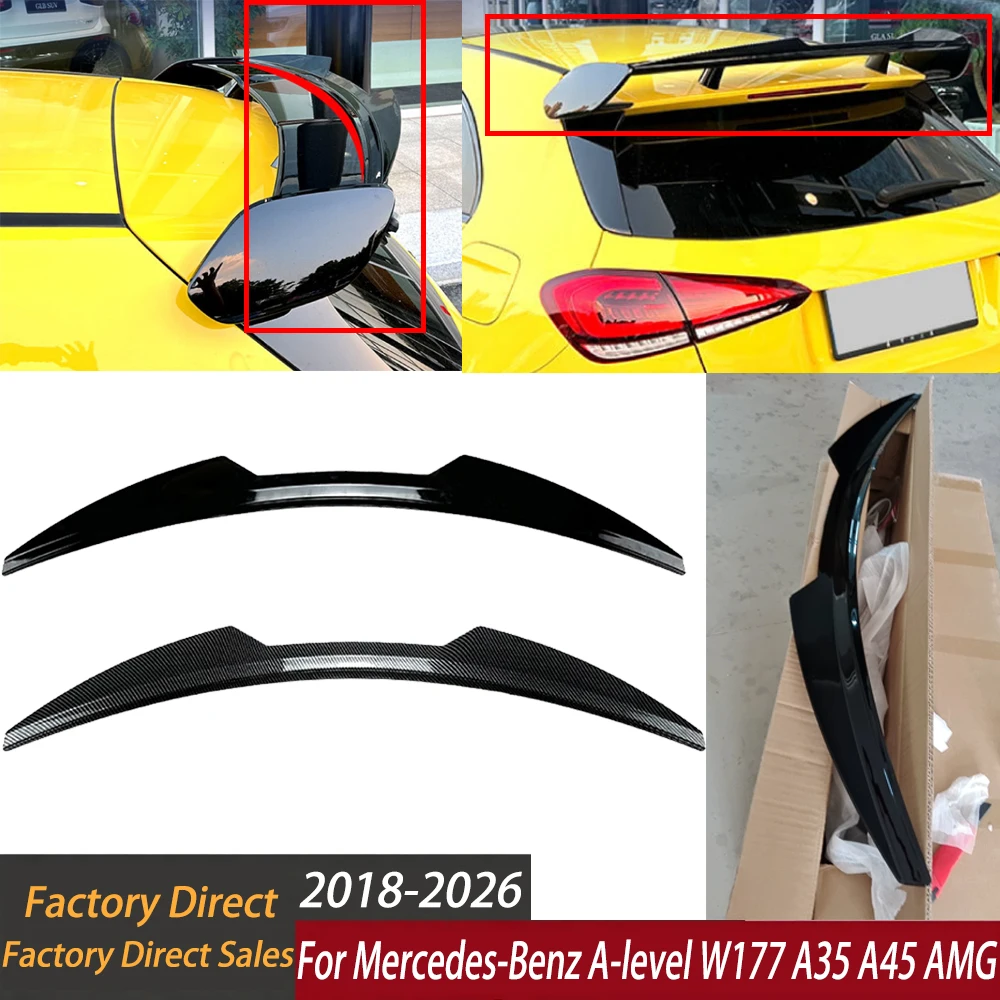 

Car Spoiler Wing for Mercedes-Benz A Class W177 A35 A45 2018-2026 for AMG Rear Roof Lip Splitter Guard Board Accessories Tuning