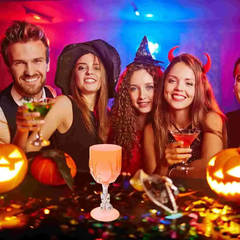 2 buah Halloween plastik Piala tengkorak cakar dekorasi plastik Piala Prop untuk Bar KTV toko (tidak Luminance pola, warna acak)