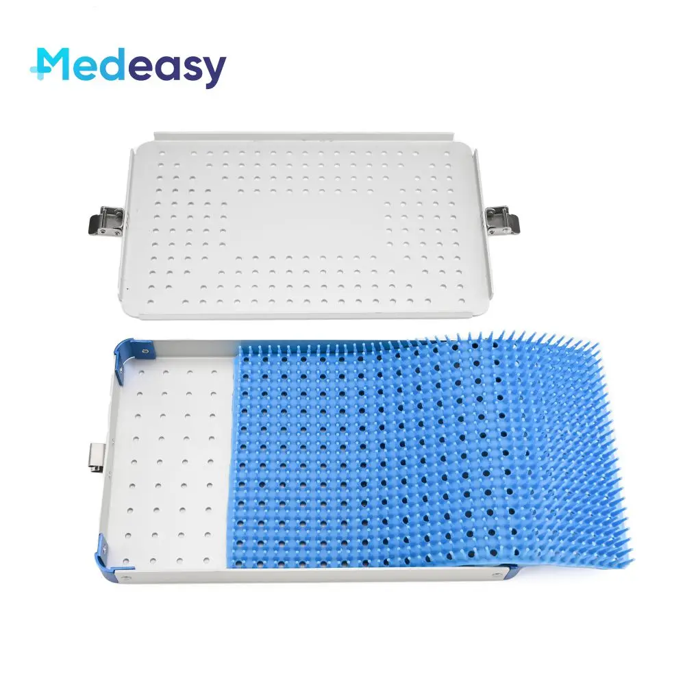 2026 Hot Selling  Factory Price Aluminium Alloy Sterilization Box with Silicone Pad Autoclave Sterilization Tray for Medical