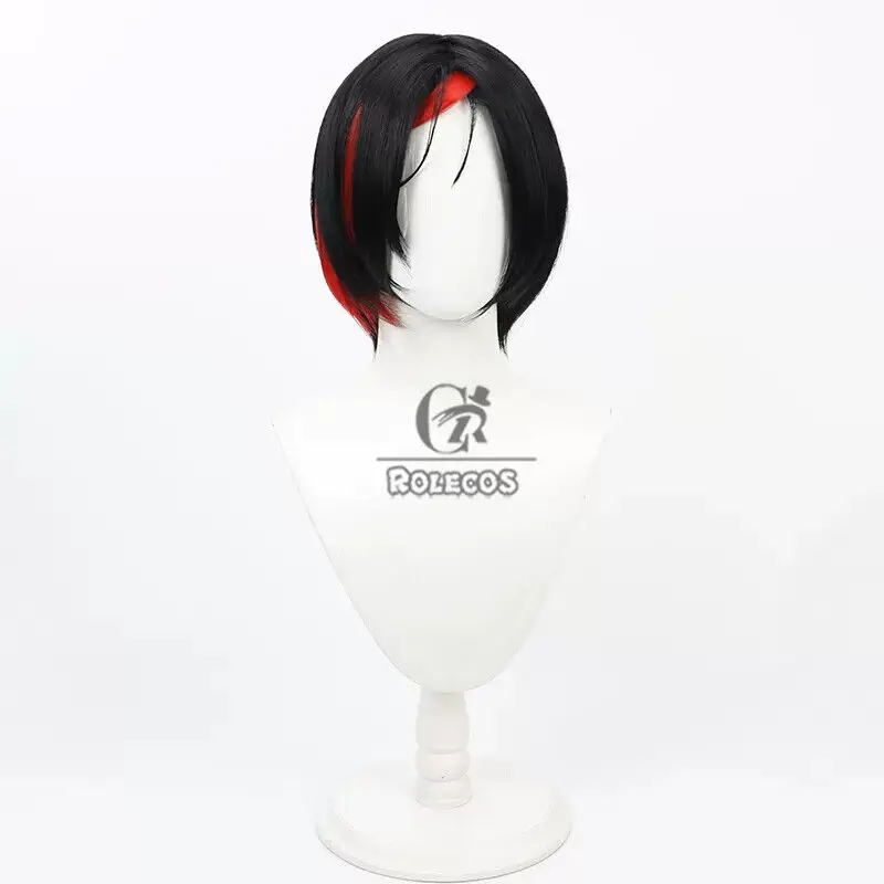 Goddess of Victory: Nikke Crow Cosplay Wigs 30cm Black Mixed Red Synthetic Hair