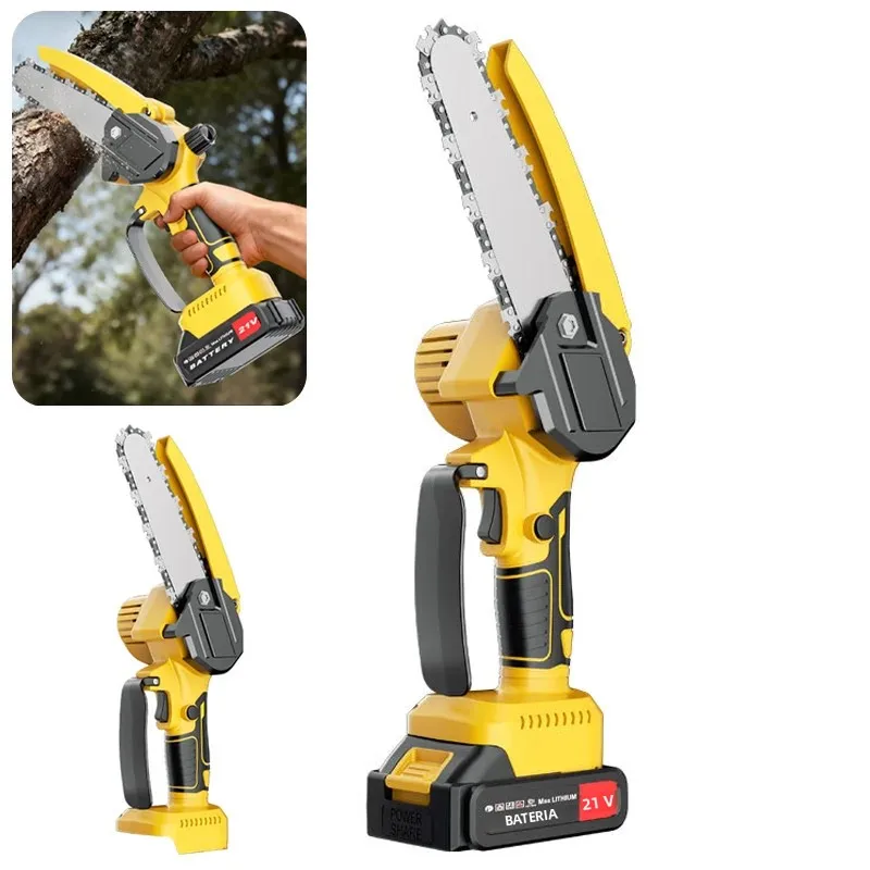 充電式リチウムコードレスチェーンソー、家庭用高出力電動チェーンソー、木の伐採、木材の切断、剪定用のツール