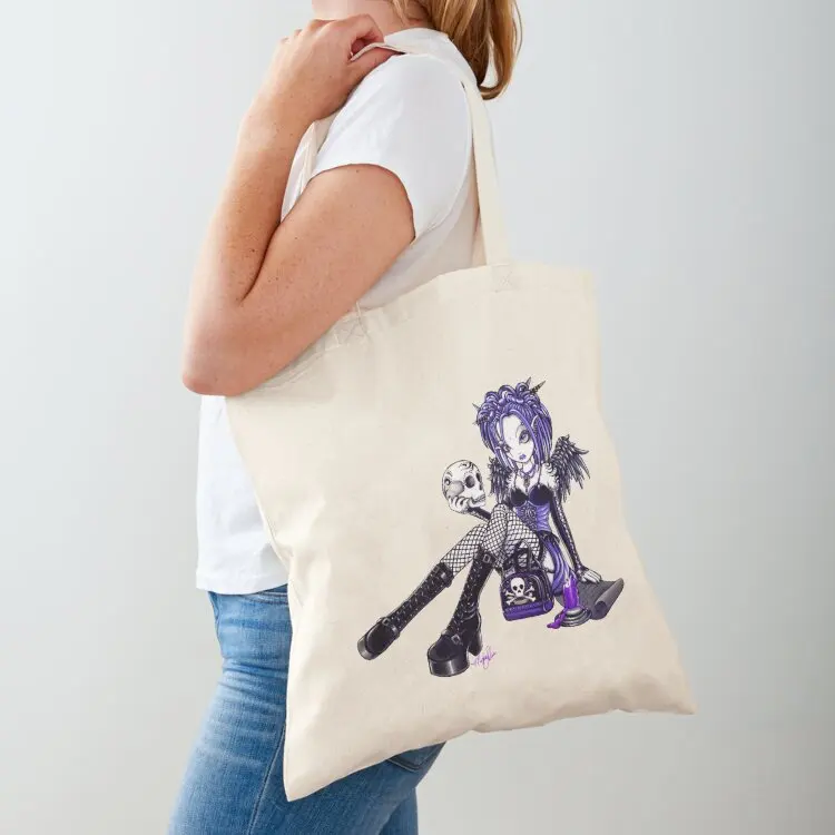 

Gabriella Gothic Tattoo Skull Angel Fae by Myka Jelina Tote Bag tote bag men Beach bag shopper women Canvas shoulder