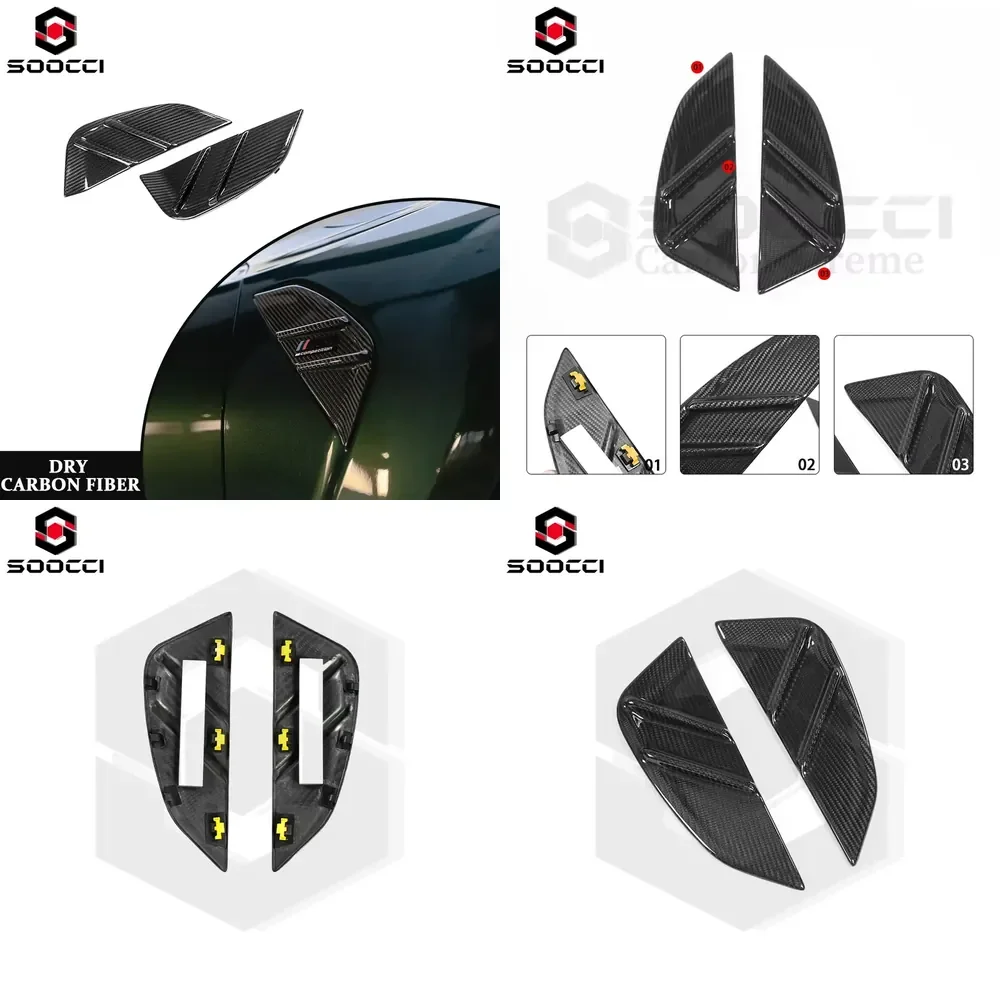 Dry Carbon Fiber MP Style Vent Trim Set for G80 G81 M3 G82 M4 M Performance Carbon Side Marker Badge Gills G82 M4