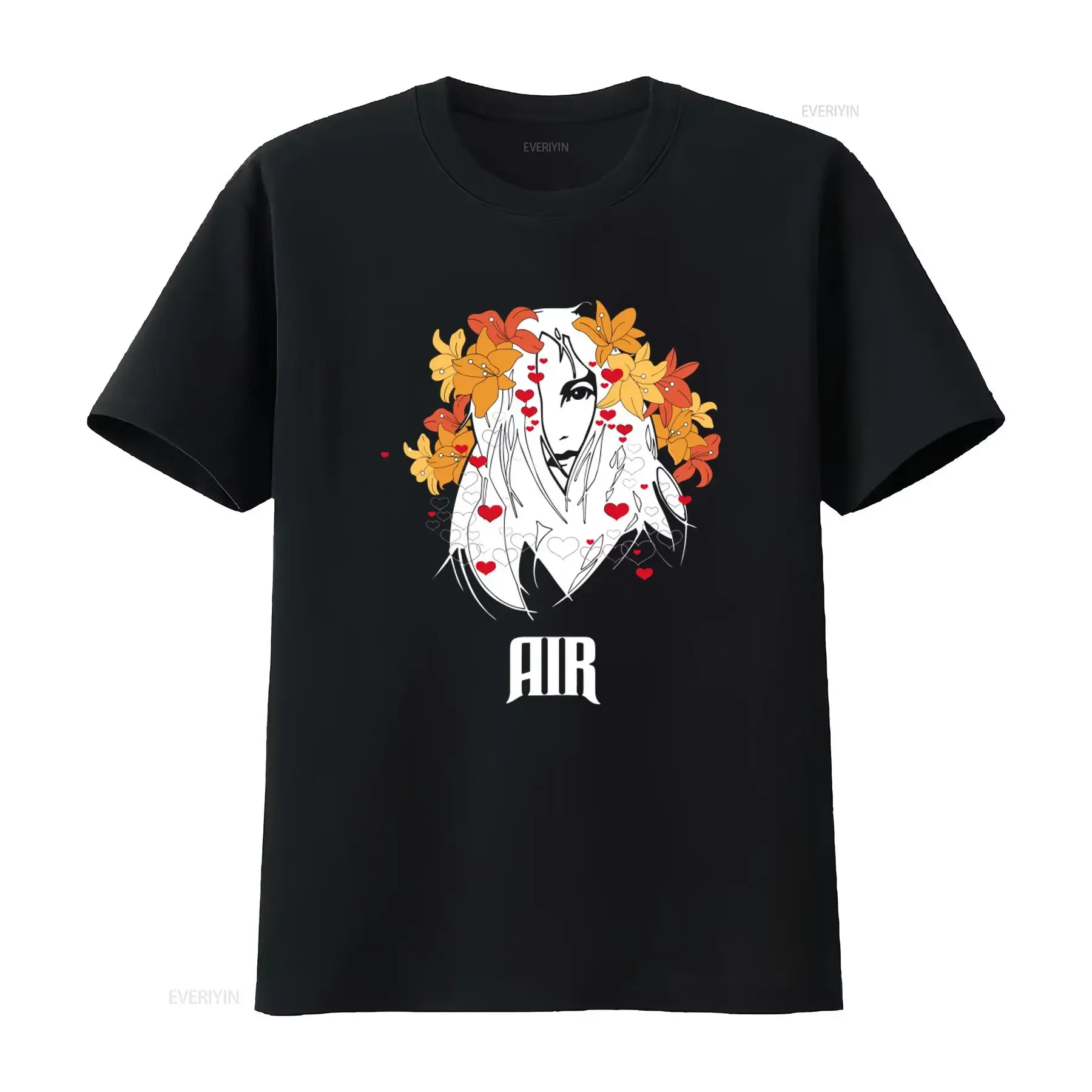 Air Band T Shirt The Virgin Suicides Inspired Design with Floral Heart Motifs Comfortable Cotton for Music Art Lovers vintage