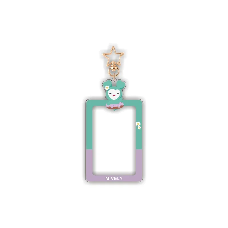 New TWICE Cartoon Photo Frame Card Holder Keychain Idol Merch Photocard Display Charm Portable Mini Frame Keyring for Lomo Cards - view 5