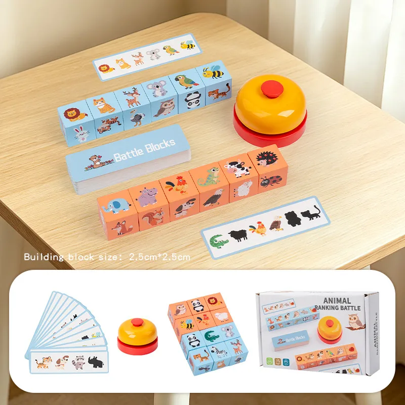 

Cube Animal Changing Wood Puzzle Building Blocks Board Game Wooden Blocks Blocos for Children Kids Toys Gift