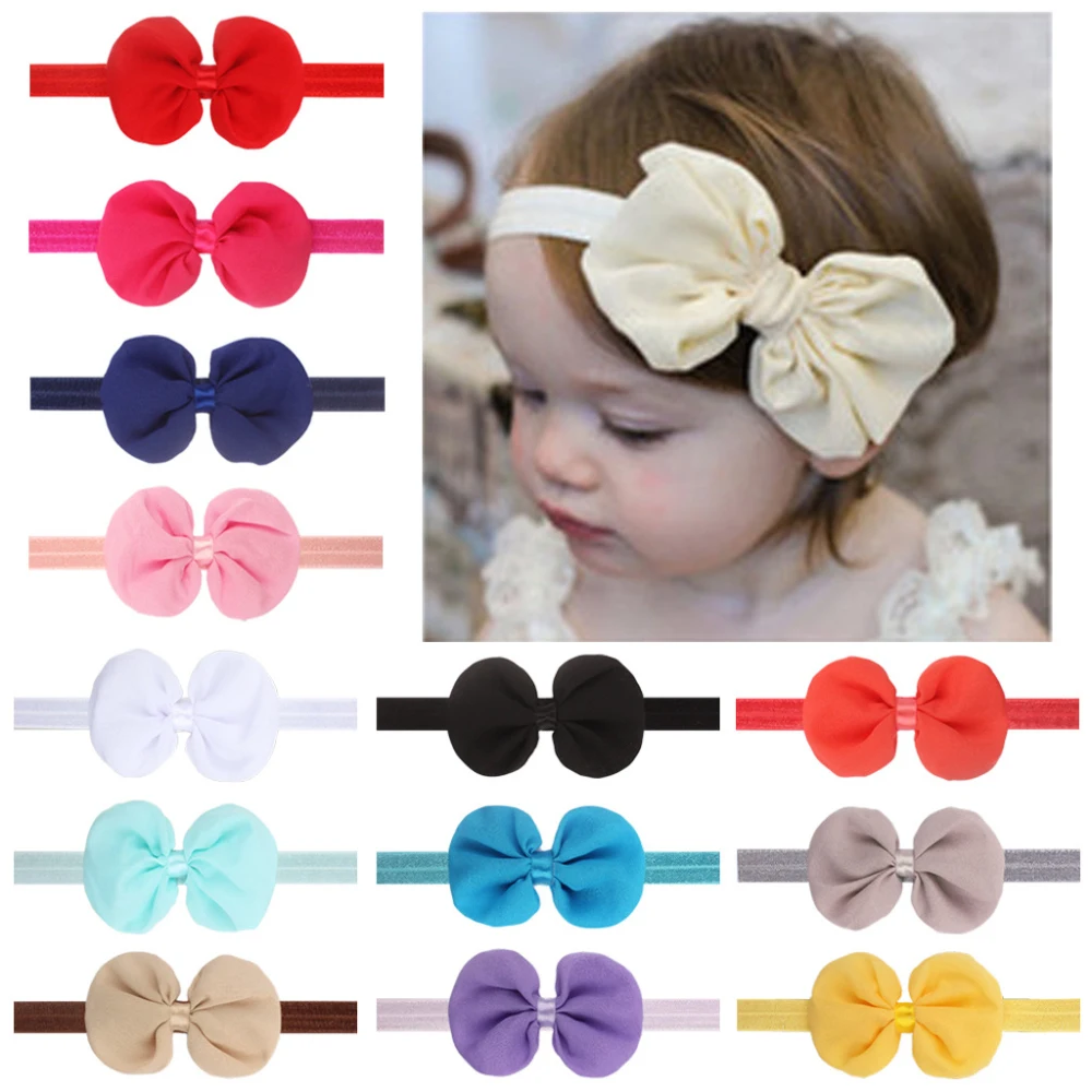 2/1pcs Baby Bows Headband Elastic Soft Hair Band Handmade Toddler Infant Kids Hair Accessories Girl Newborn Bowknot Headwear