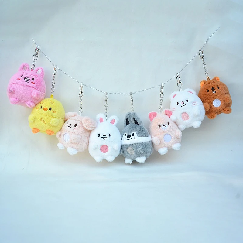 Breloczek SKZOO Stray Kids Pluszak Królik z Włosami Mini Lalka Bang Chan Felix Han Zawieszka Prezent dla Fanów