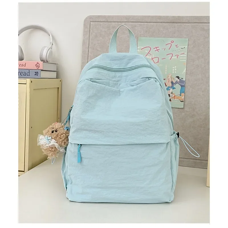 حقيبة ظهر صيفية متعددة الاستخدامات من الألياف الدقيقة بتصميم نايلون حقائب سيدات ذات سعة كبيرة للبيع 2025 حقائب مدرسية جديدة للتنقل للطلاب #6