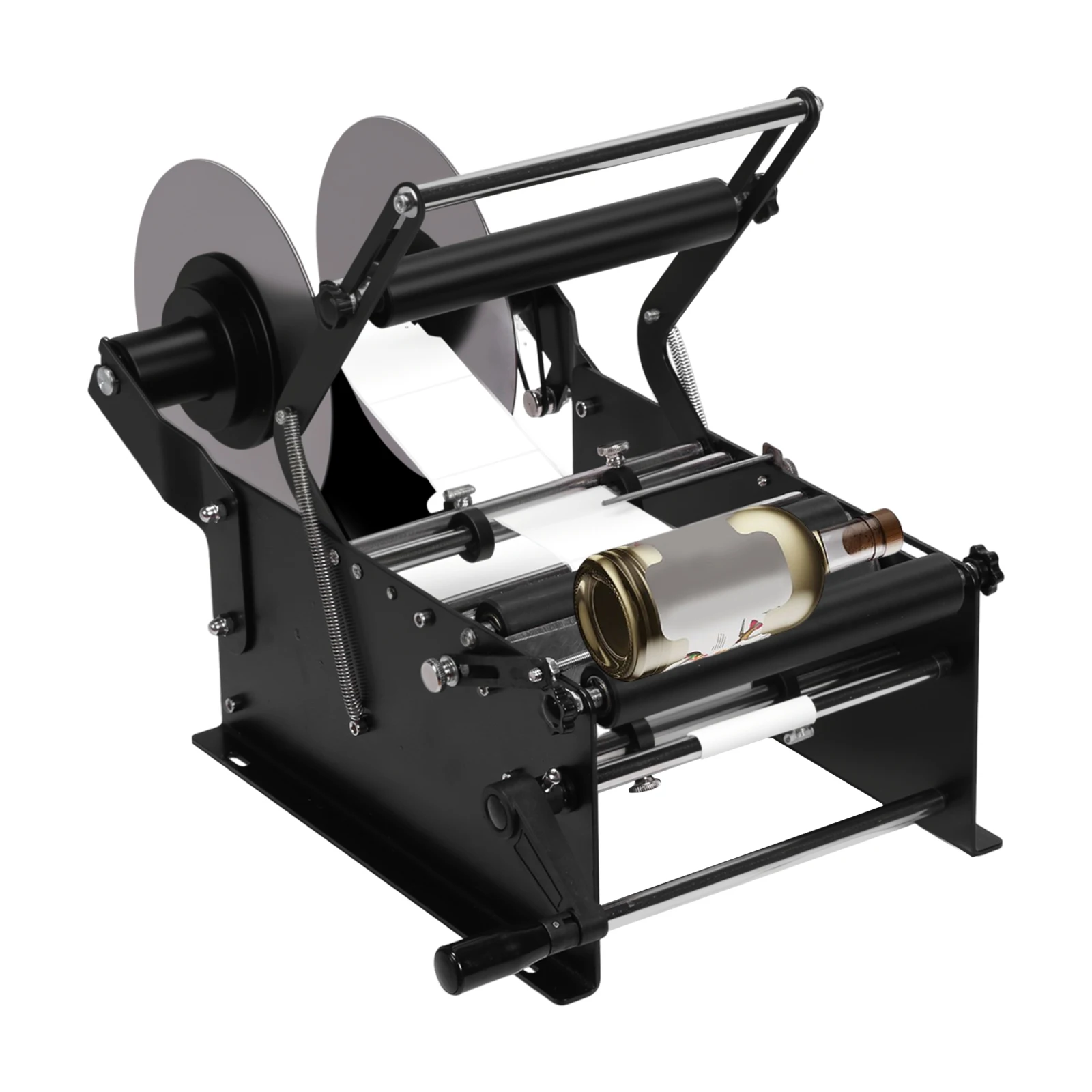 

Adjustable Manual Round Bottle Labeling Machine with Handle Handle Label Packing Machine for Round Glass Plastic Metal Bottle