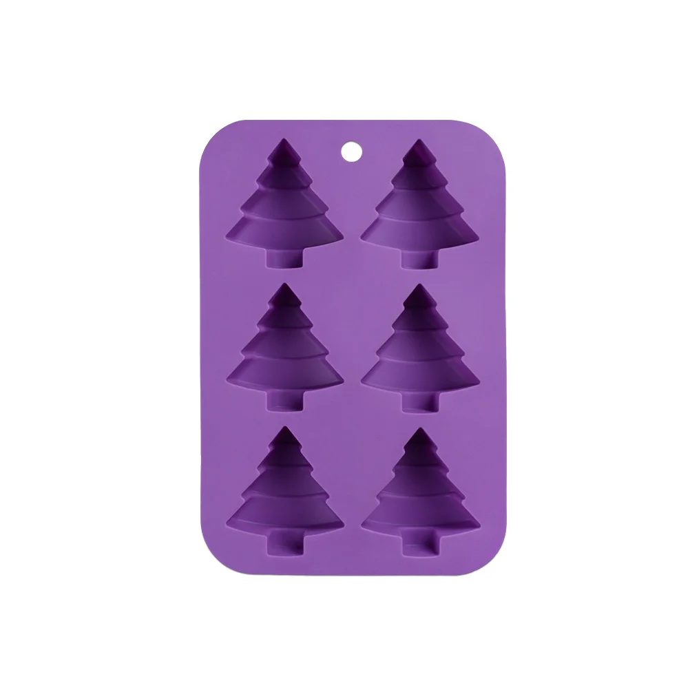 Moldes para decoración de pasteles de árbol de Navidad, silicona de calidad alimentaria, seguro, saludable, suave, duradero, Color aleatorio, molde de silicona para árbol de Navidad