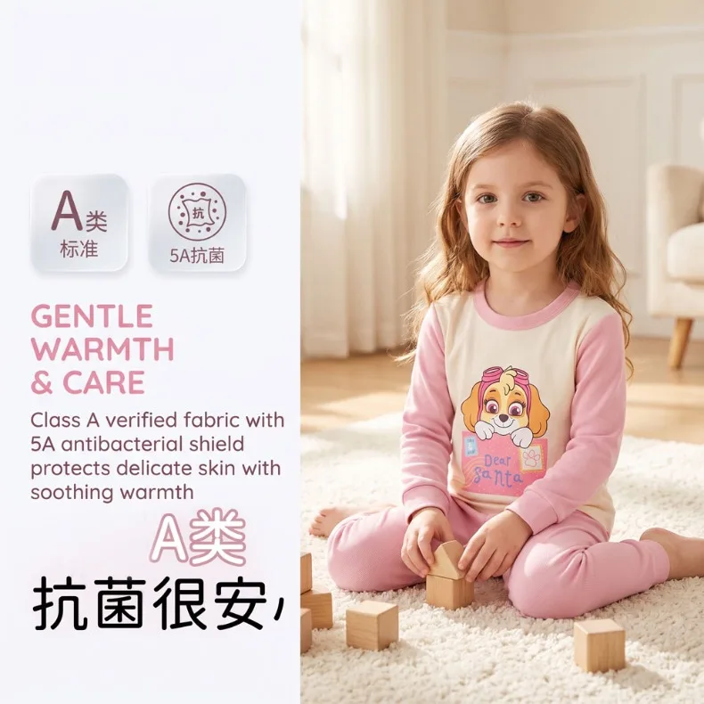 2026 Herbst Winter Mädchen und Jungen Verdickte Warme Langarm-Hauskleidungssets Kinder Weiche Bequeme Schlafanzüge Kinder-Pyjama-Set Neu – Detail 4
