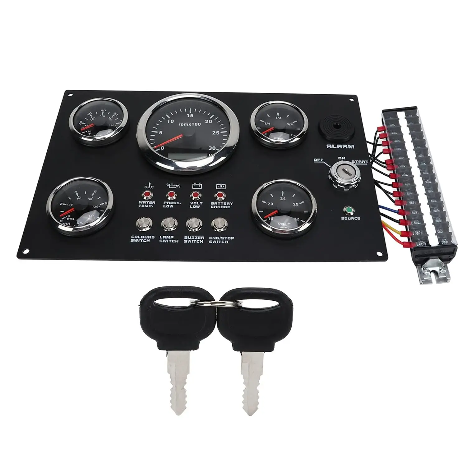 RV Dashboard Gauge Boat Instrument Panel with RPM