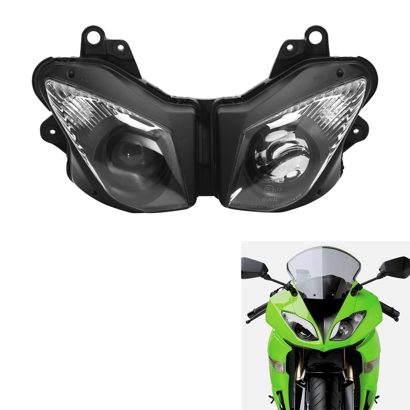 

Front Headlight Assembly Fit For Kawasaki Ninja ZX6R 2009-2012 ZX10R 2008-2010