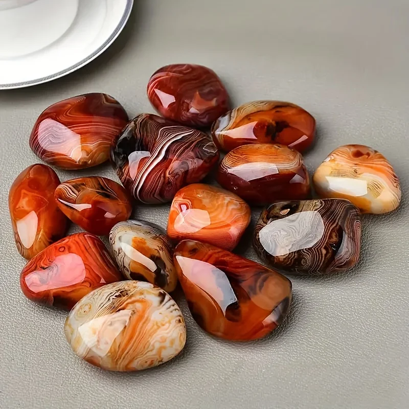 Natural crystal, black and red banded agate, palm stone, black agate palm stone, polished raw crystal crafts, DIY home decoratio