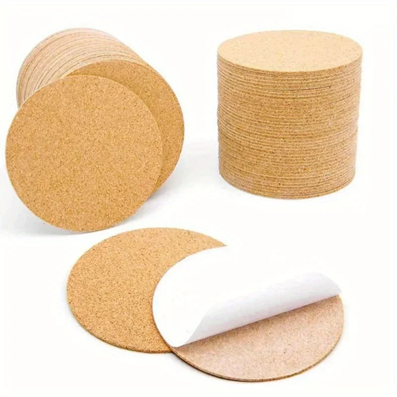 10/50pcs Circular Adhesive Self-adhesive Cork Pad Anti Slip Pad Cork Washer 1mm Glass Ceramic Cork Sticker