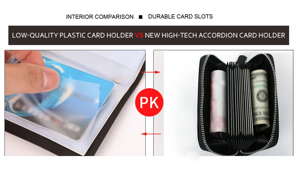 Minimalistisches RFID-blockierendes Kartenetui mit modischem Kohlefaser-Muster, Reißverschluss-Münzbörse, Business-Kartenhalter für Herren, mit Ausweisfenster – Detail 6