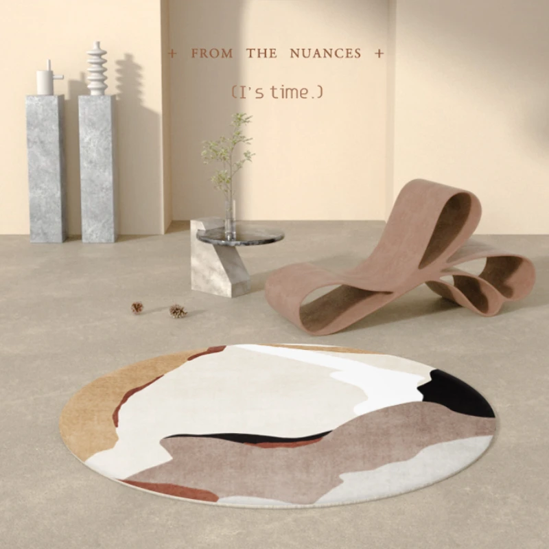 Round Abstract Living Room Decoration Carpet Nordic Style Rugs for Bedroom Home Thicken Study Floor Mat Large Area Anti-slip Rug