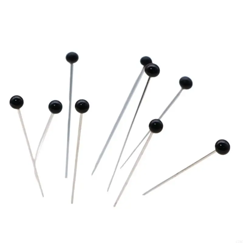 U75C 250pcs 38mm Sewing Pins for Fabric Bead Glass for Head Pins Stitch Knitting Needle DIY Safety Pin Quilting Tool