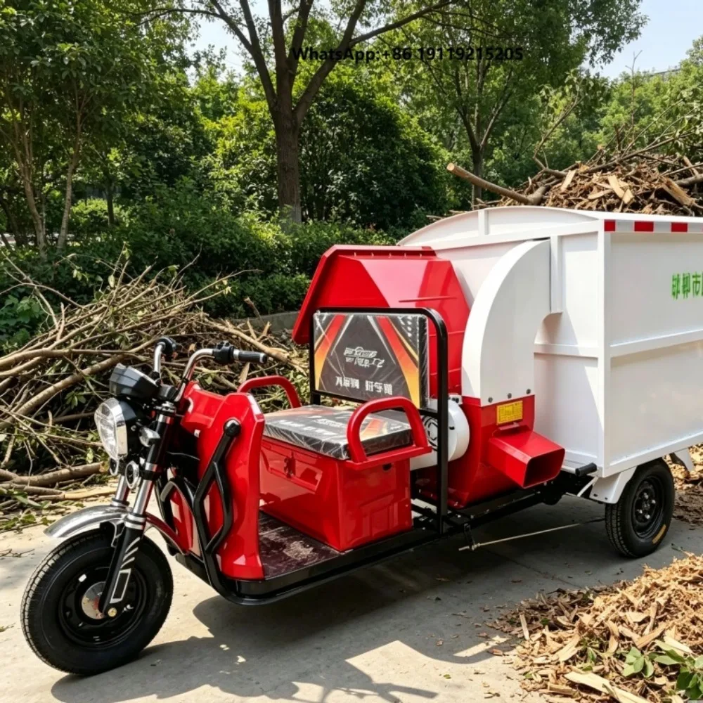 Heavy Duty Leaf Suction Crushing Collecting Vehicle Anti Clogging Structure for Highway Green Belt Leaf Disposal