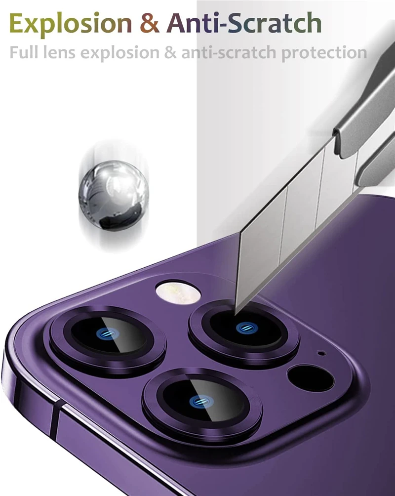 Protecteur d'objectif d'appareil photo en verre métallique, pour IPhone 14 13 Pro Max 12 Mini 14 Plus 14Pro 13Pro 12Pro I, étui complet pour objectif Promax