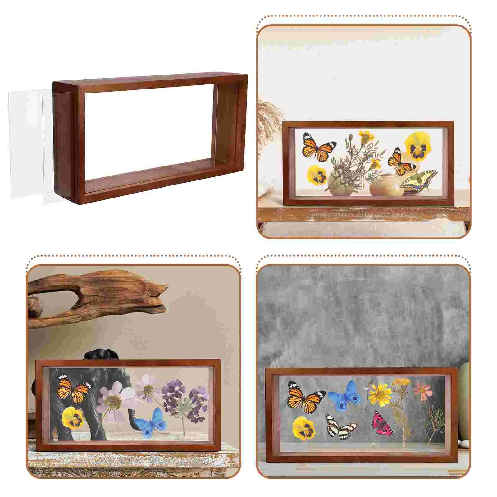 

Picture Frame Specimen Dried Flower Display Stand Shadow Boxes Wood Photo Wooden Precious Small Case Cases Acrylic Solid