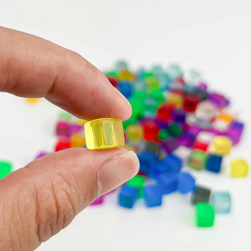 300PCS Helder Acryl Vierkante Centimeter Kubussen Blokken 10MM Wiskunde Spelletjes Voor Kinderen Educatief Speelgoed Klaslokaal Onderwijs levert