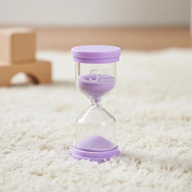 Sand Timer 5 Minute Rainbow Color Sand Clock Creative Time Management Tool for Kids Brushing Game Classroom Rewards