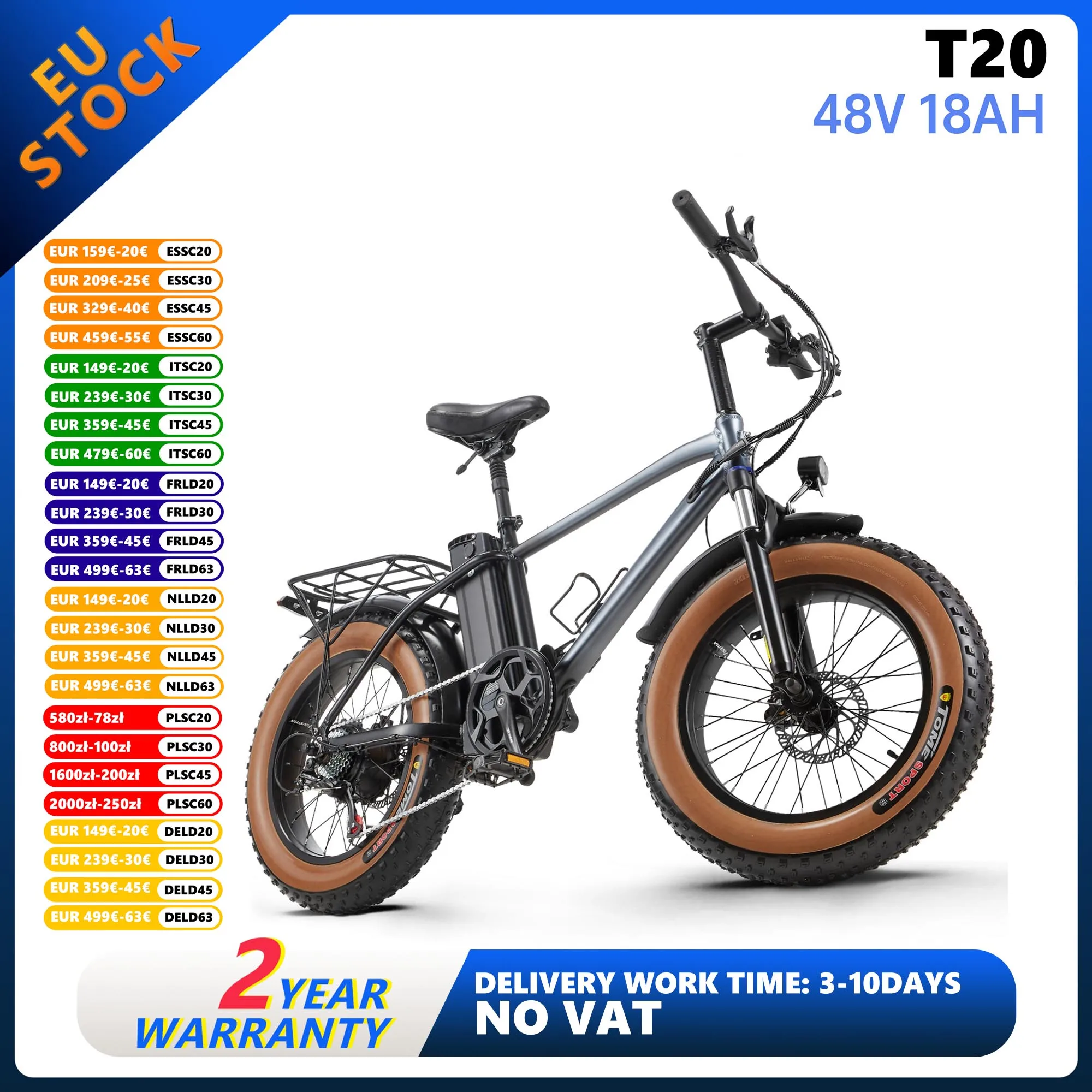 Elektrofahrrad 48V 18AH Akku City E-Bike 20 Zoll Fat Tire Elektrofahrrad …