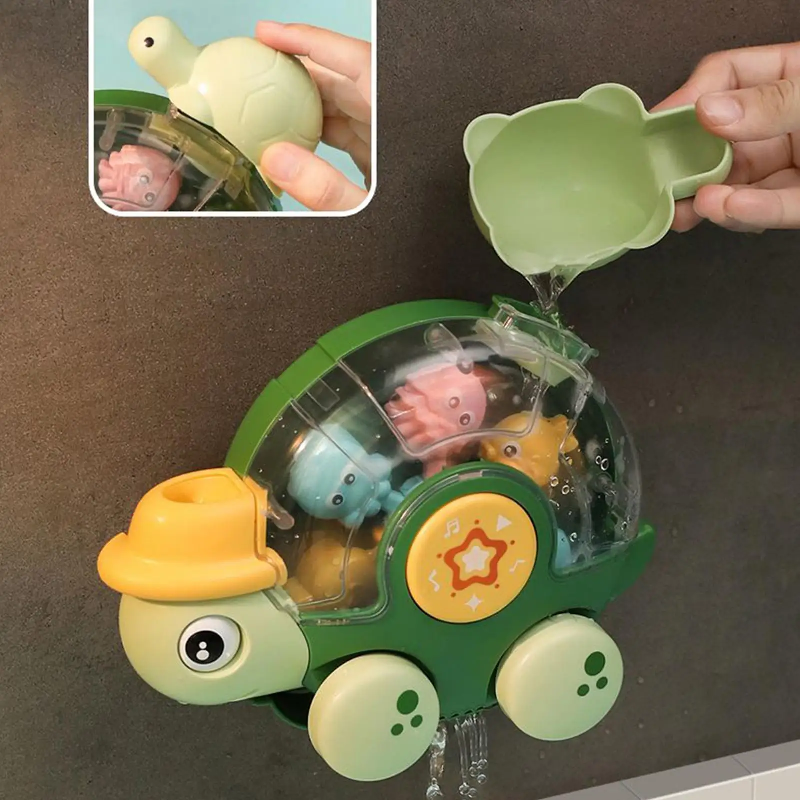 Jouet de piscine tortue grinçant pour bébé, tortue de bain avec roue, salle de bain, voiture animale, véhicule de baignoire pour l'extérieur, sol de plage, parc intérieur