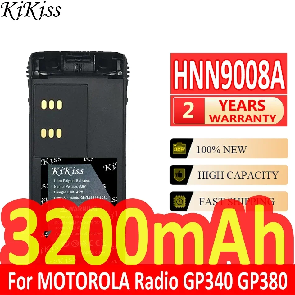 

3200mAh KiKiss Battery HNN9008A For MOTOROLA Radio GP340 GP380 GP640 GP680 GP320 HT1250 HT750 GP328 GP338 PRO5150 MTX850