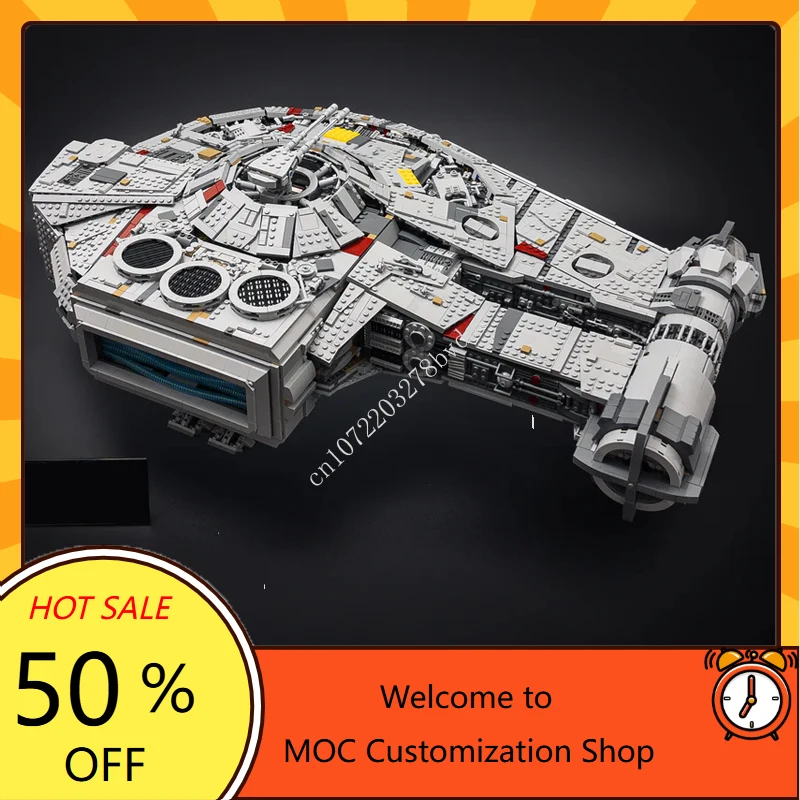 7162 قطعة The Outrider (البناء البديل لـ UCS Falcon) حرب الفضاء MOC Starfighter Battle Christmas DIYAassembly لعبة عيد الميلاد هدية