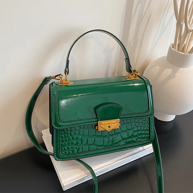 

Small Tote Fashion Women's Crossbody Bag Pu Leather Messenger Bag Flap Handbag Purse Simple Travel Female Square Shoulder Bag