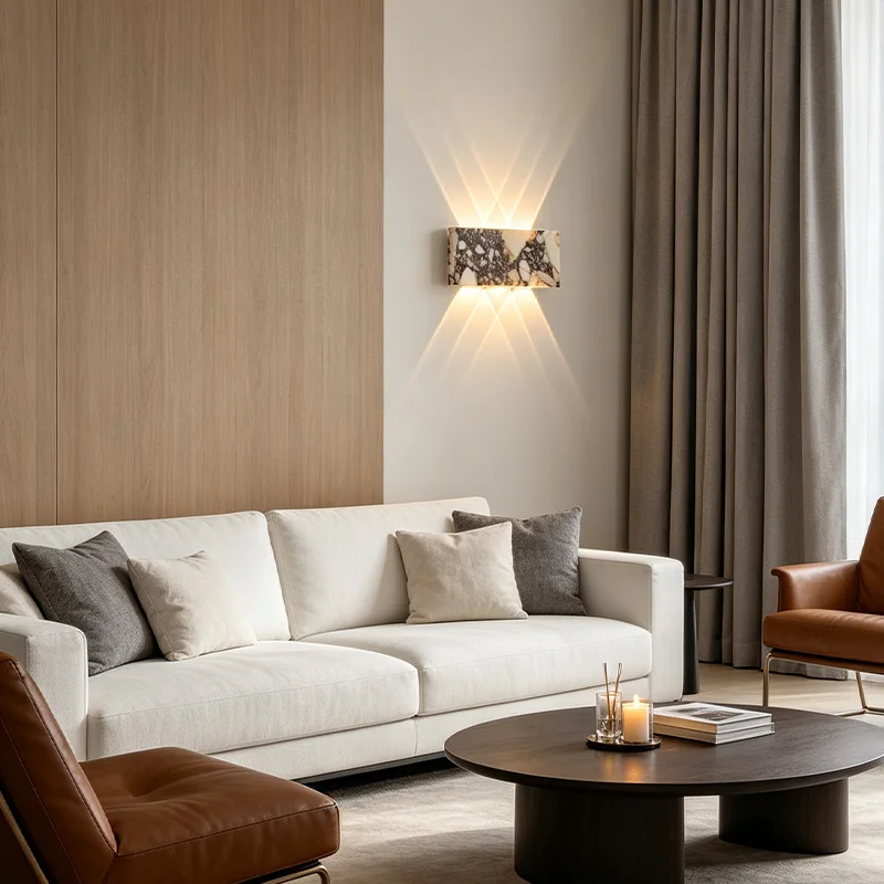 Natural Stone Alabaster Wall Lamp LED Up Down Light Luxury Indoors Corridors Staircase Living Room Bedroom Home Decors