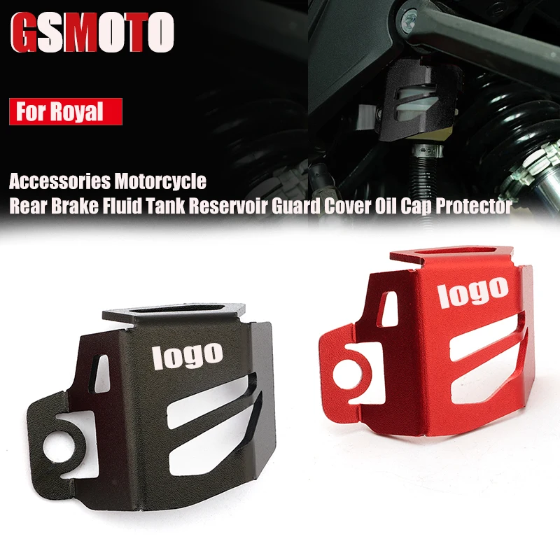 

For Royal enfield meteor 350 2020 2021 New Motorcycle Accessories CNC aluminum Rear Brake Fluid Reservoir Guard Cover Protector