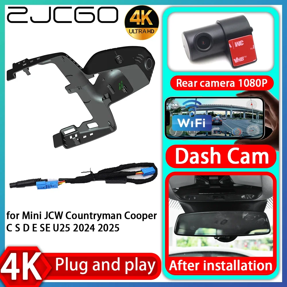 ZJCGO UHD 4K 2160P Plug and Play DVR Dash Cam Video  for Mini JCW Countryman Cooper C S D E SE U25 2024 2025