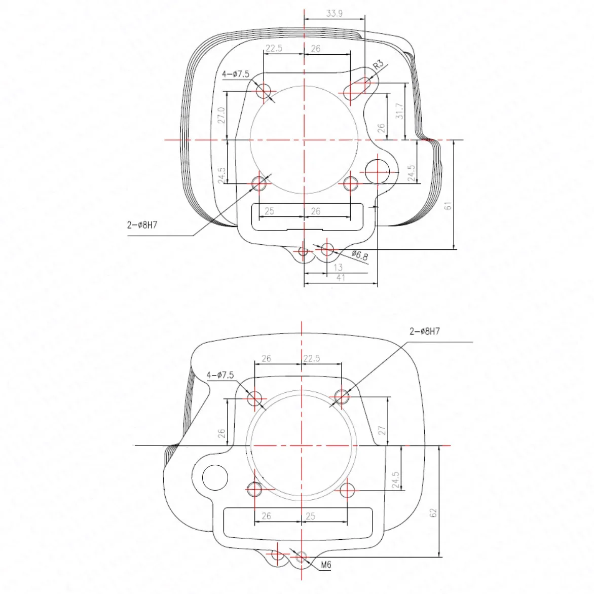 シリンダーピストンリングガスケット,モーターサイクルエンジン,yx140 140cc, 56mm,ボアサイズ140cc,150cc,1p56ymj 1p56fmj 1p56fmj-5