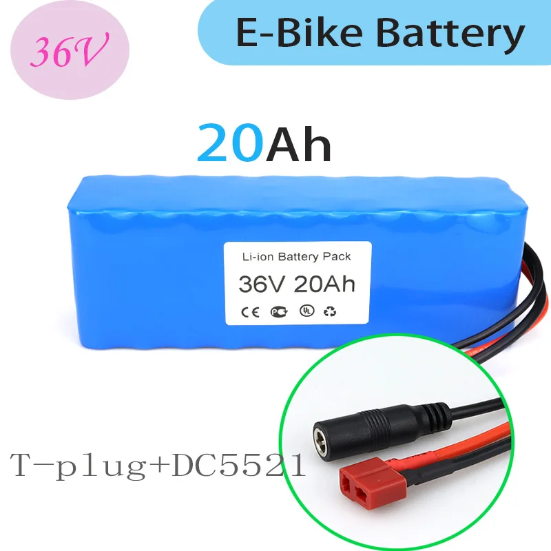 

New 20Ah 10S3P Battery pack, T-Plug+DC5521 Connector 36V E-Bike Battery pack Li-ion Battery